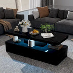 Table basse moderne et élégante avec lumières LED 16 couleurs, design double couche pour salon