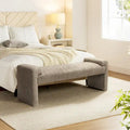 Banc de chambre tapissé Bauhaus avec piètement déporté - Polyester texturé