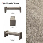 Banc de chambre tapissé Bauhaus avec piètement déporté - Polyester texturé