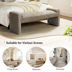 Banc de chambre tapissé Bauhaus avec piètement déporté - Polyester texturé