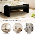 Banc de chambre tapissé Bauhaus avec piètement déporté - Polyester texturé