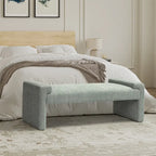 Banc de chambre tapissé Bauhaus avec piètement déporté - Polyester texturé