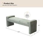 Banc de chambre tapissé Bauhaus avec piètement déporté - Polyester texturé
