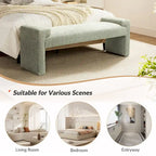 Banc de chambre tapissé Bauhaus avec piètement déporté - Polyester texturé
