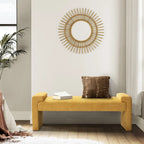 Banc de chambre tapissé Bauhaus avec piètement déporté - Polyester texturé