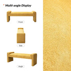 Banc de chambre tapissé Bauhaus avec piètement déporté - Polyester texturé