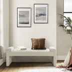 Banc de chambre tapissé Bauhaus avec piètement déporté - Polyester texturé