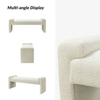 Banc de chambre tapissé Bauhaus avec piètement déporté - Polyester texturé
