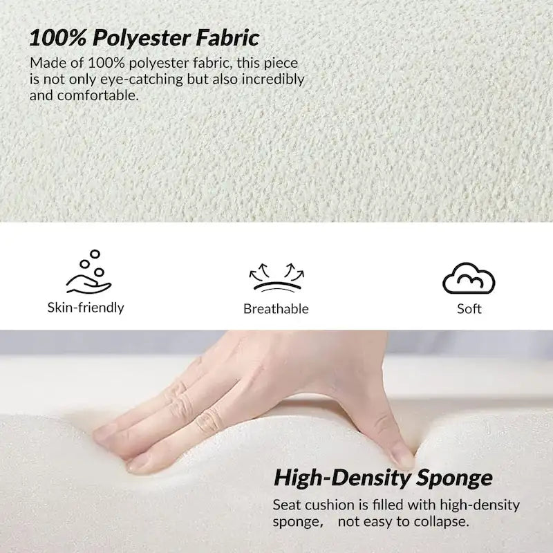 Banc de chambre tapissé Bauhaus avec piètement déporté - Polyester texturé