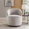 Fauteuil pivotant d'appoint en tissu velours avec anneau métallique thermolaqué