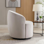 Fauteuil pivotant d'appoint en tissu velours avec anneau métallique thermolaqué