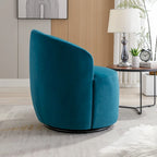 Fauteuil pivotant d'appoint en tissu velours avec anneau métallique thermolaqué