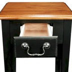 Table d'appoint carrée avec un tiroir et une étagère inférieure - Table de bout pour salon