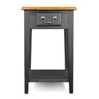 Table d'appoint carrée avec un tiroir et une étagère inférieure - Table de bout pour salon