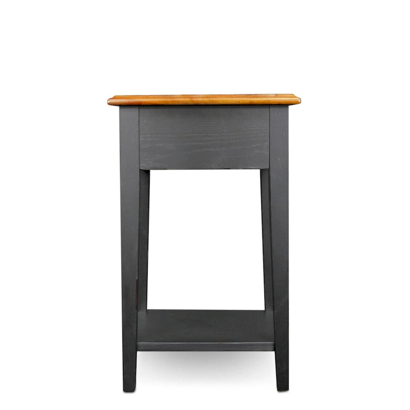 Table d'appoint carrée avec un tiroir et une étagère inférieure - Table de bout pour salon