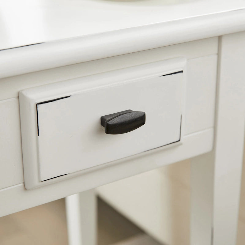Table d'appoint carrée avec un tiroir et une étagère inférieure - Table de bout pour salon