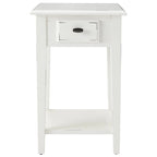 Table d'appoint carrée avec un tiroir et une étagère inférieure - Table de bout pour salon
