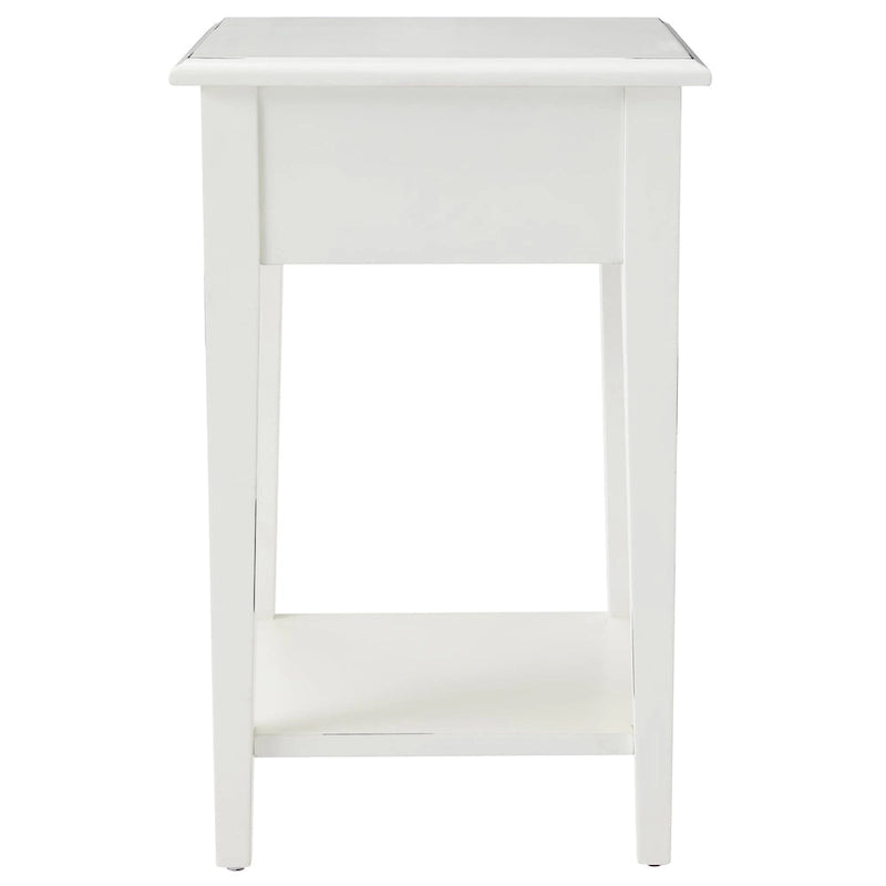 Table d'appoint carrée avec un tiroir et une étagère inférieure - Table de bout pour salon
