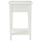 Table d'appoint carrée avec un tiroir et une étagère inférieure - Table de bout pour salon