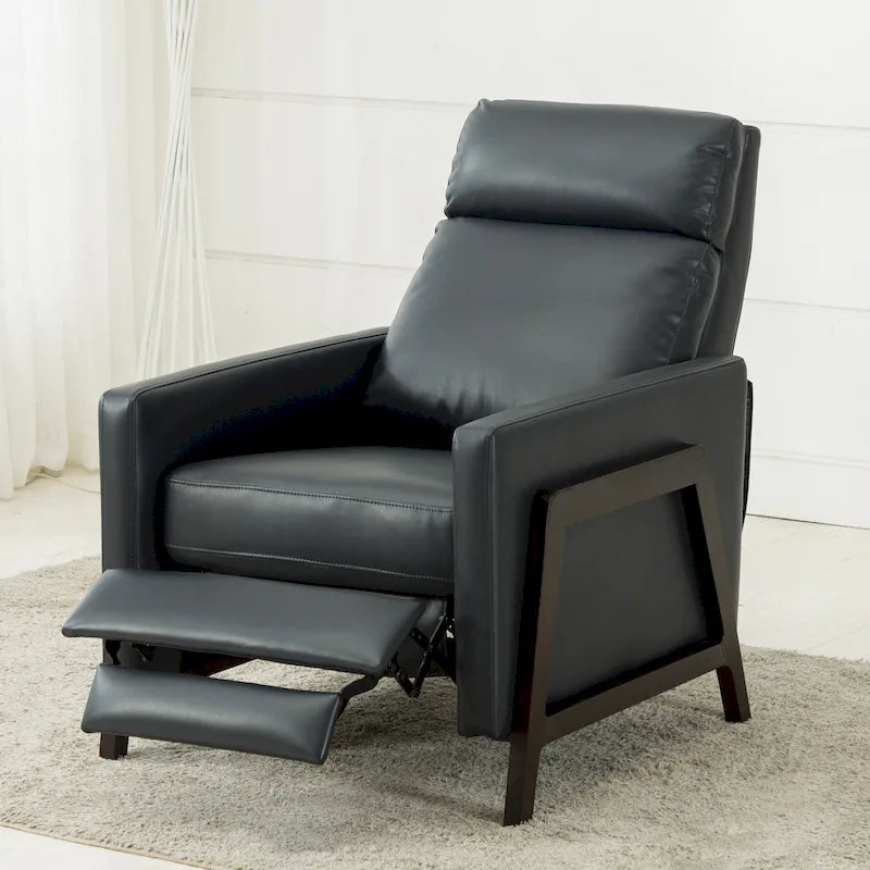 Fauteuil inclinable dossier poussoir Mid-Century Modern avec haut dossier moelleux