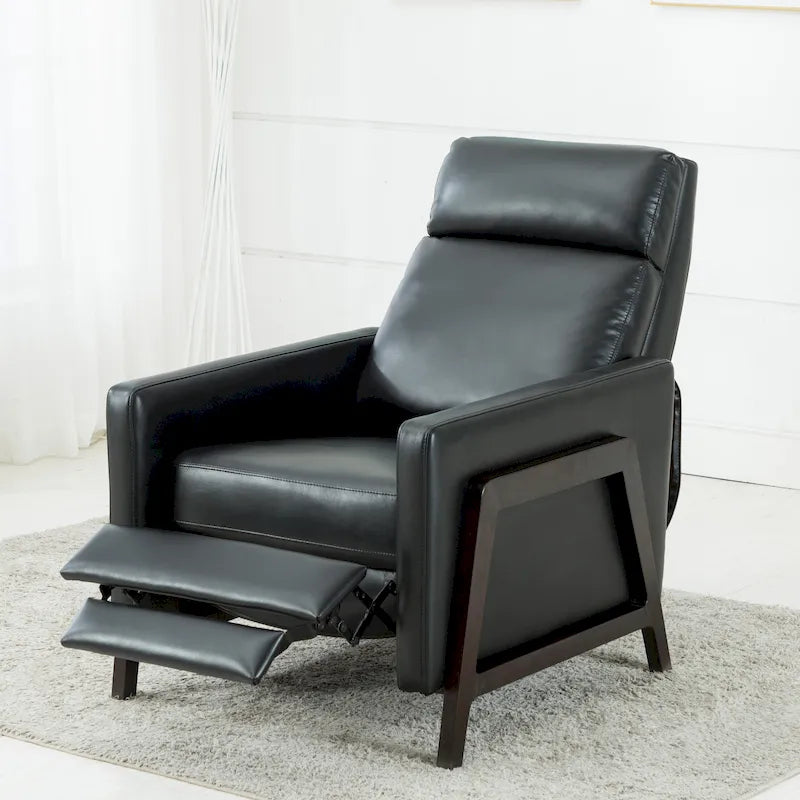 Fauteuil inclinable dossier poussoir Mid-Century Modern avec haut dossier moelleux