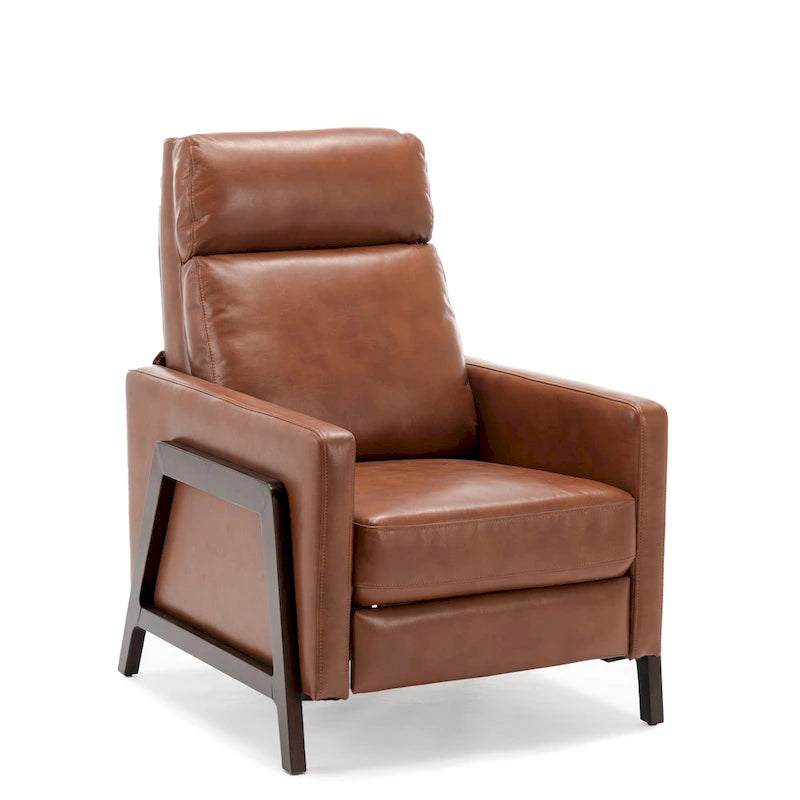 Fauteuil inclinable dossier poussoir Mid-Century Modern avec haut dossier moelleux