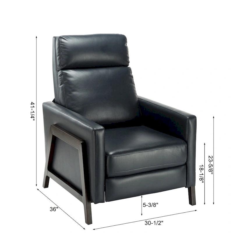 Fauteuil inclinable dossier poussoir Mid-Century Modern avec haut dossier moelleux
