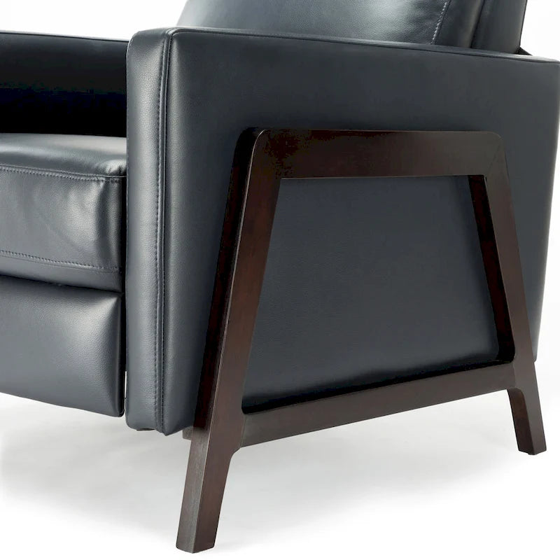 Fauteuil inclinable dossier poussoir Mid-Century Modern avec haut dossier moelleux