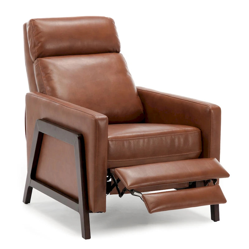 Fauteuil inclinable dossier poussoir Mid-Century Modern avec haut dossier moelleux