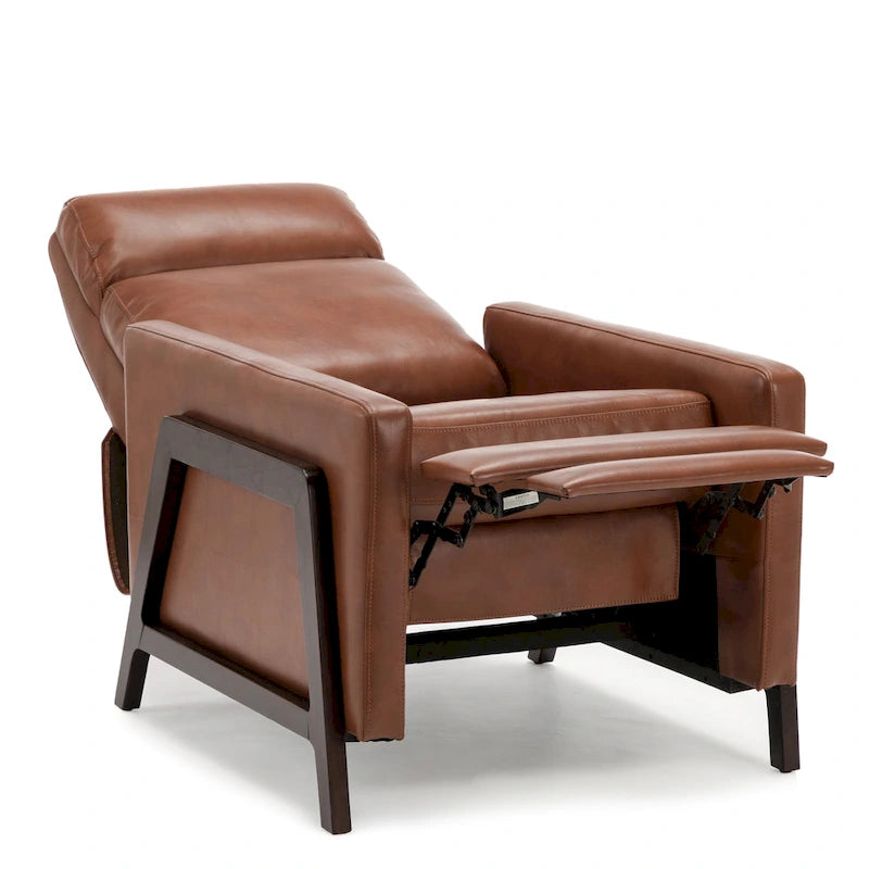 Fauteuil inclinable dossier poussoir Mid-Century Modern avec haut dossier moelleux