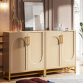 Bahut de rangement, Buffet moderne 4 portes avec étagère réglable pour salon, cuisine, salle à manger, couloir