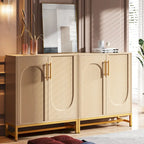 Bahut de rangement, Buffet moderne 4 portes avec étagère réglable pour salon, cuisine, salle à manger, couloir