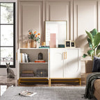 Bahut de rangement, Buffet moderne 4 portes avec étagère réglable pour salon, cuisine, salle à manger, couloir