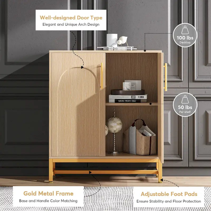 Bahut de rangement, Buffet moderne 4 portes avec étagère réglable pour salon, cuisine, salle à manger, couloir