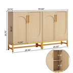 Bahut de rangement, Buffet moderne 4 portes avec étagère réglable pour salon, cuisine, salle à manger, couloir
