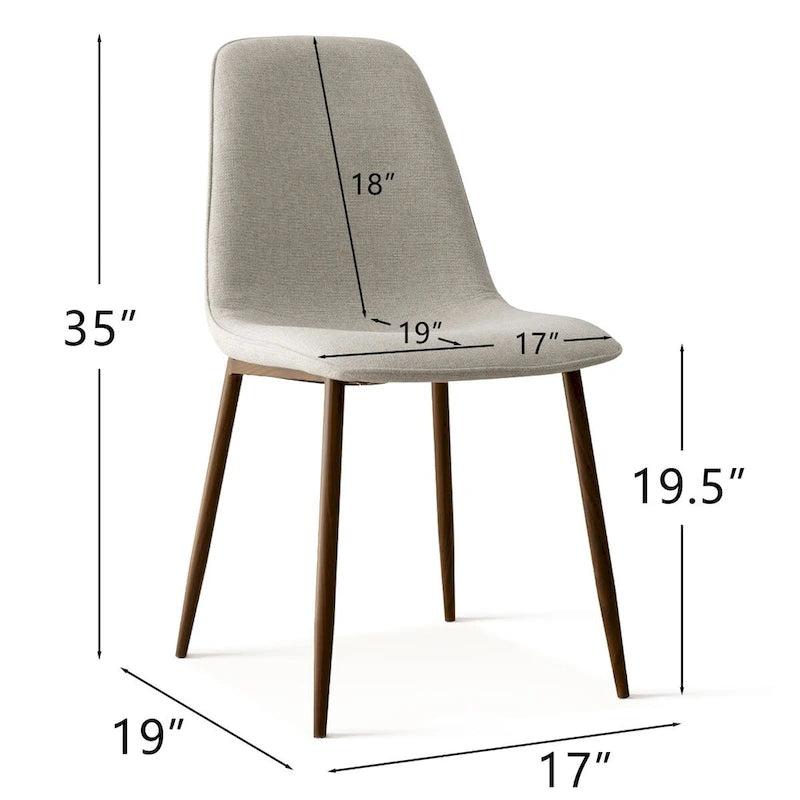 Chaises de salle à manger modernes à dossier plein (lot de 4)