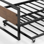 Priage by ZINUS Brown Bamboo and Metal Daybed with Trundle