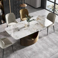 Table à manger rectangulaire moderne en pierre frittée de 180 cm pour 8 personnes