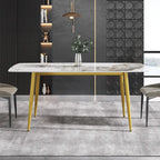 Table à manger rectangulaire moderne en pierre frittée de 180 cm pour 8 personnes