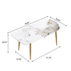 Table à manger rectangulaire moderne en pierre frittée de 180 cm pour 8 personnes
