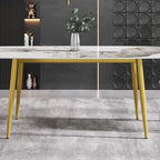 Table à manger rectangulaire moderne en pierre frittée de 180 cm pour 8 personnes