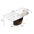 Table à manger rectangulaire moderne en pierre frittée de 180 cm pour 8 personnes