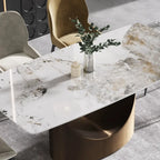 Table à manger rectangulaire moderne en pierre frittée de 180 cm pour 8 personnes