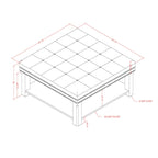 Pouf de salon capitonné en lin transitionnel avec rangement et clous décoratifs