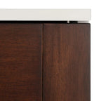 Commode 6 tiroirs, finition noyer et cadre blanc - Style rétro moderne