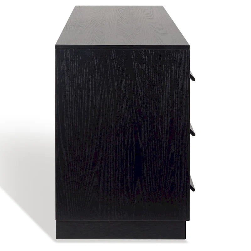 Commode en bois à 6 tiroirs avec placage en chêne blanchi