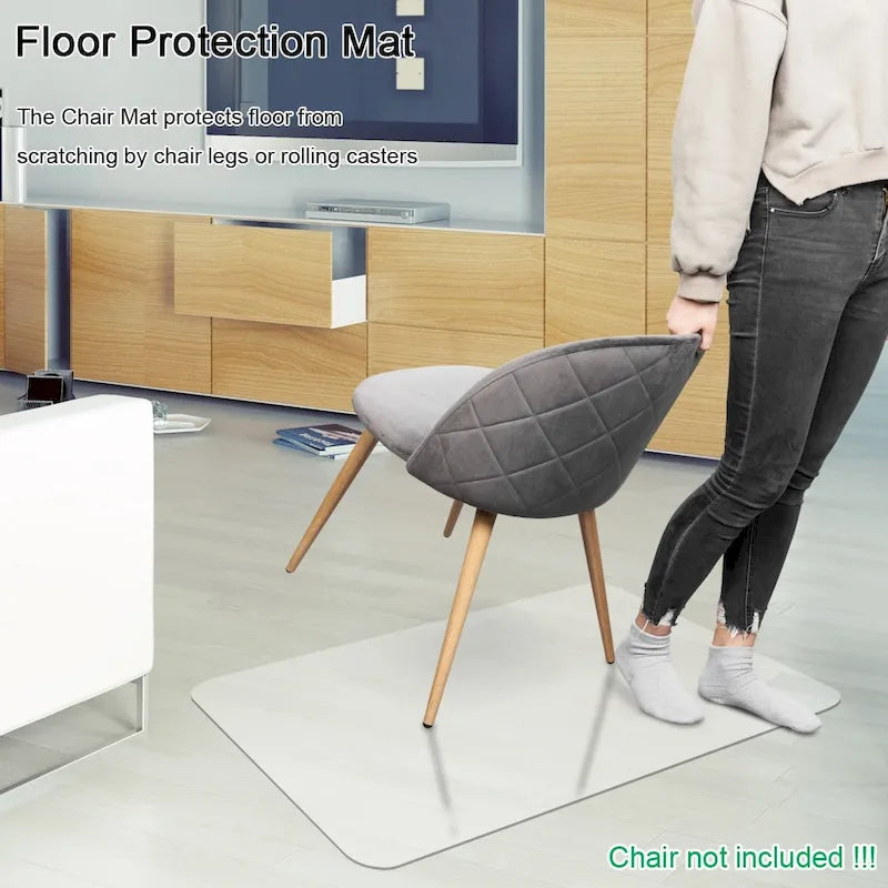 Tapis de chaise rectangulaire ultra-résistant de 48 x 36 po et de 0,2 cm d'épaisseur