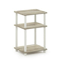 Table d'appoint à 3 niveaux Turn-N-Tube - Aucun outil requis, chêne Sonoma et blanc