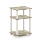 Table d'appoint à 3 niveaux Turn-N-Tube - Aucun outil requis, chêne Sonoma et blanc