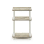 Table d'appoint à 3 niveaux Turn-N-Tube - Aucun outil requis, chêne Sonoma et blanc